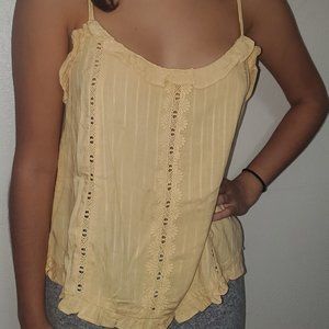 STRAPPED BLOUSE WITH LACE AT THE FRONT